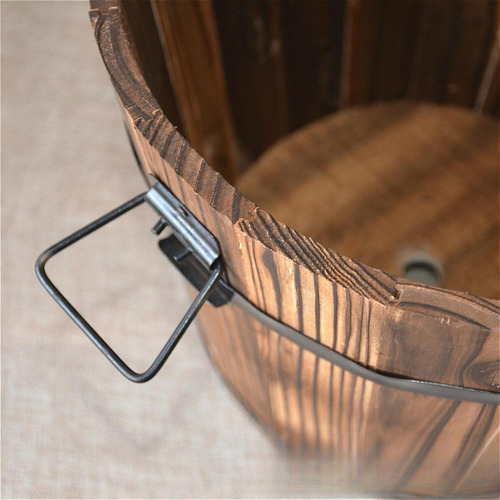 Maceta De Barril Para , Adorno De Maceta De Madera Para