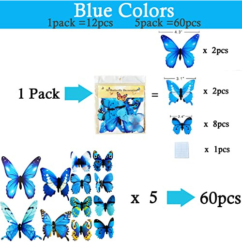Pegatinas De Pared 3d De Mariposas Arte, Manualidades N...
