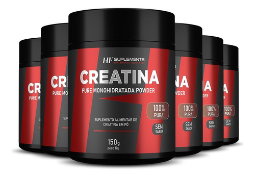 Kit 6 Creatina Em Pó 3g Pura Hf Suplements 150g