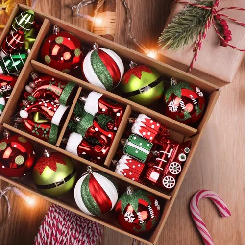 Set De Ornamentos De Bolas De Navidad De Shareconn 75pcs, Bo