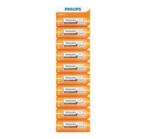 Pack 10 Unidades Pilas Philips Longlife Aaa