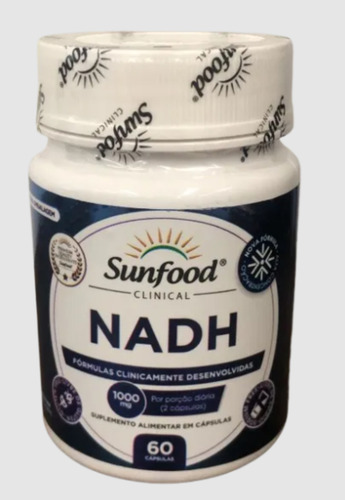 Nadh Nicotinamida 1000mg 60 Cápsulas Sunfood Sabor Neutro