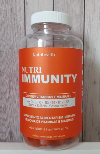 Vitamina Imunidade Gomas Nutri Immunity Suplemento Alimentar