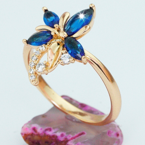 Anillos Compromiso Oro 18k Amor Elegante Mujer Joyas Lujosas