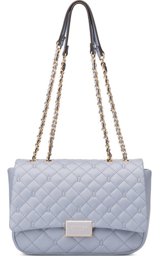 Bolsa Guess Factory Vg959620-wis Acabado de los herrajes Níquel Color Azul claro Correa de hombro Azul claro Diseño de la tela Lisa