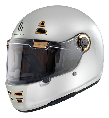 Casco Moto Mt Helmets Jarama A0 Blanco Retro Certificado Dot