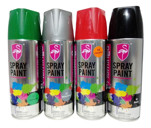 Spray Pintura Verde Hoja/gris Medio/rojo Jialing/negro Brill