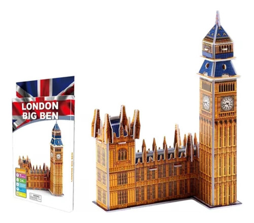 Puzzle 3d -london Big Ben- 34 Piezas Mini Rompecabeza 3d