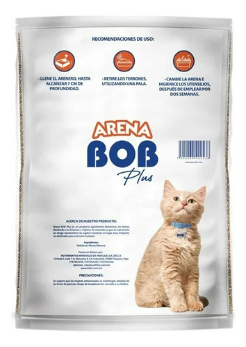 Arena Para Gato Bob Plus Aglutinante 10 Kg
