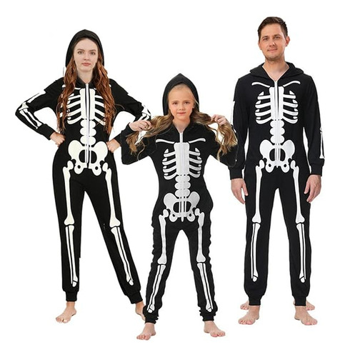 Pijamas Halloween Juego Para Familia Divertido Esqueleto Imp