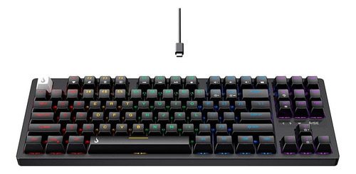 Teclado Mecânico Rise Mode Gm2 Pro Black Rgb Switch Brown
