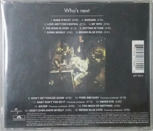Cd The Who + Who S Next (Usado)