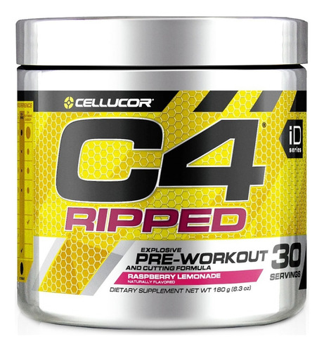 Suplemento en polvo Cellucor  Pre Workout Powder C4 Ripped carnosyn beta-alanina sabor raspberry lemonade en pote de 180g