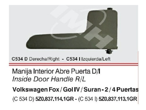 Manija Interior Gol Power Fox Suran 2005 / 2009 - Negra