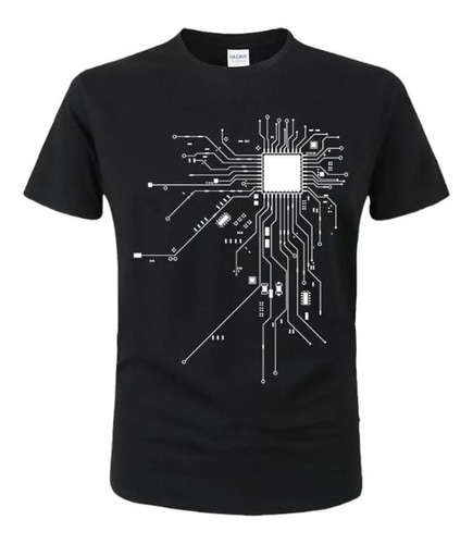 Playera Estampada Diagrama Cpu