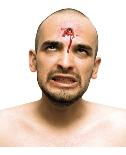 Aplicación Para Rostro Cicatriz De Bala Látex Hallowen 25122