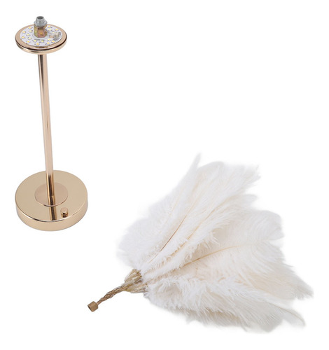 Lámpara De Mesa De Plumas Interruptor Táctil Usb Lámpara