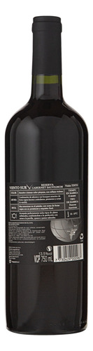 Vinho Uruguaio Tinto Viento Sur Reserva Cabernet Sauvignon San José Garrafa 750ml