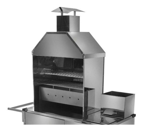 Imagem 2 de 6 de Carrinho De Churrasco Luxo Inox Com Rodas Maciças L03m Cefaz