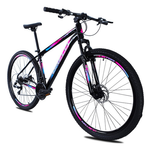 Bicicleta Aro 29 Gallo Duster Freio Disco 24 Marchas Cor Preto/Rosa Tamanho do quadro 19