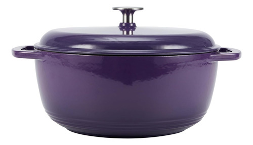 Horno Holandes Amazon Basics, Hierro, Tapa De 5,6 L, Purp...