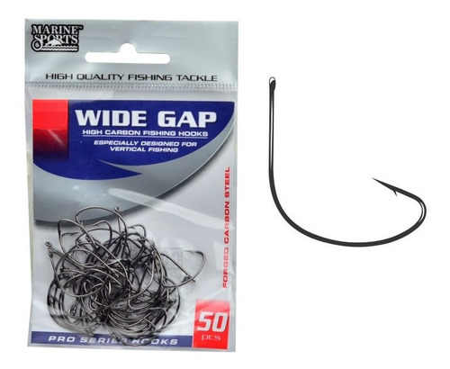 Anzol Wide Gap N1 Cart. 50pçs Black Nickel - Marine Sports