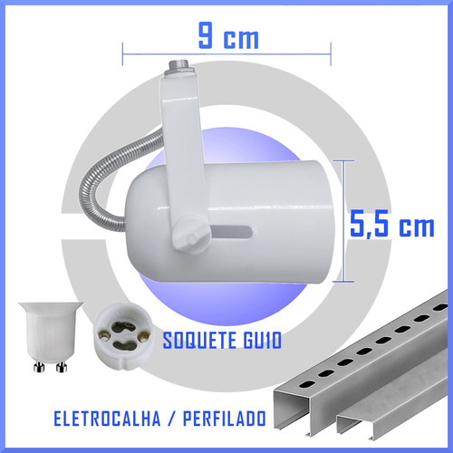 Spot Para Trilho Perfilado Eletrocalha Croica Led Alumini