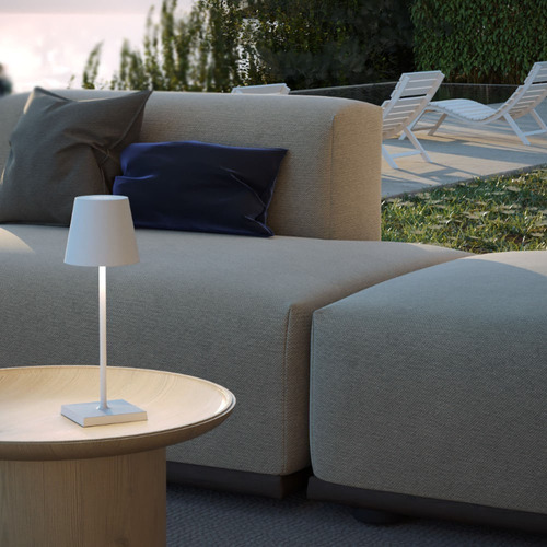 Luminária De Mesa Tina Interlight Abajur Sem Fio Branco