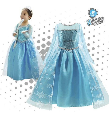 Disfraz Princesa Elsa Frozen Solo Vestido Niña Ana