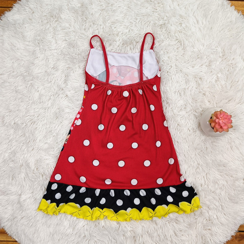 Vestido Para Niña Niñas De Minnie Mimi Mouse Fresco Y Suave