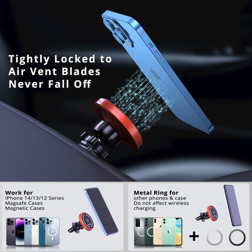 Cargador De Coche Ohlpro Para iPhone 16 Con Magsafe Red