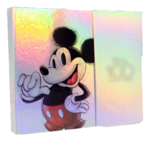 Planner Capa Dura Holográfica Mickey Disney 100 Zona Criativ