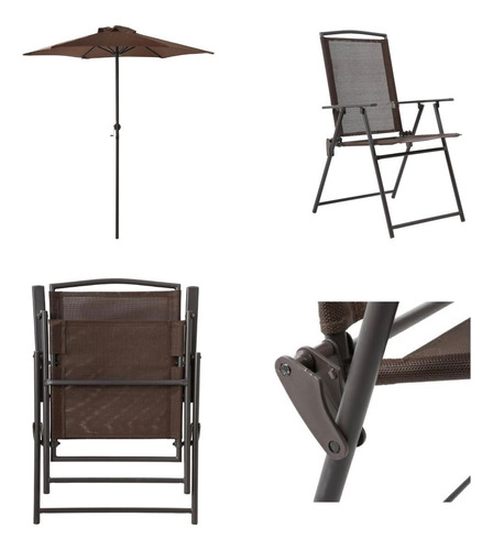 Conjunto Mesa 4 Cadeiras Mesa E Ombrelone Premium Jogo