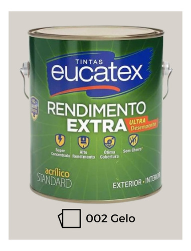 Tinta Interna E Externa Eucatex Rendimento Extra - 3,6 Gl Gelo