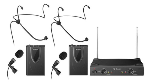 Sistema De 2 Micrófonos Inalambricos Vhf De Solapa | Wr-058