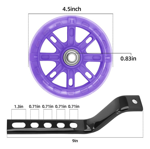 Ruedas De Entrenamiento Para Bicicletas Kids 12 A 20 Pulgada Purple