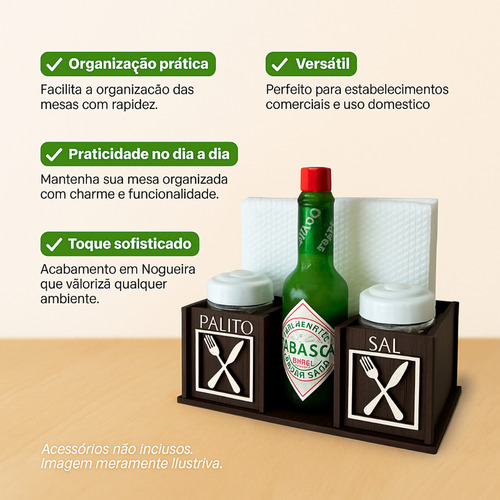 Kit 15 Porta Guardanapo Mdf Restaurante Bar Lanchonete