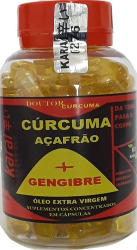 100 Cáps. Óleo De Açafrão E Gengibre 100% Puro C/ Laudo Téc.