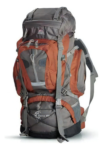 Mochila Doite Outdoor Sierra 60 Litros Excursion Trekking Color Gris/Terracota