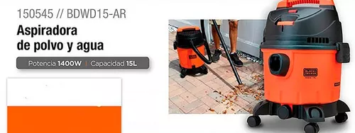 Aspiradora Black+Decker 15L BDWD15-B3 - Polvo y agua