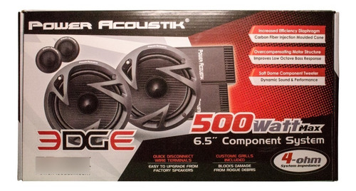 Set De Medios Power Acoustik Ef-60c 500w Máx 6.5 Pulg