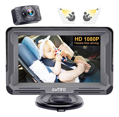 Camara Coche Bebe Hd 1080 P Espejo Coche Bebe 5 Minutos Faci