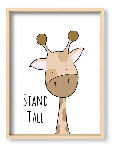 Cuadros Bebes 30x40 Box Natural Stand Tall Giraffe