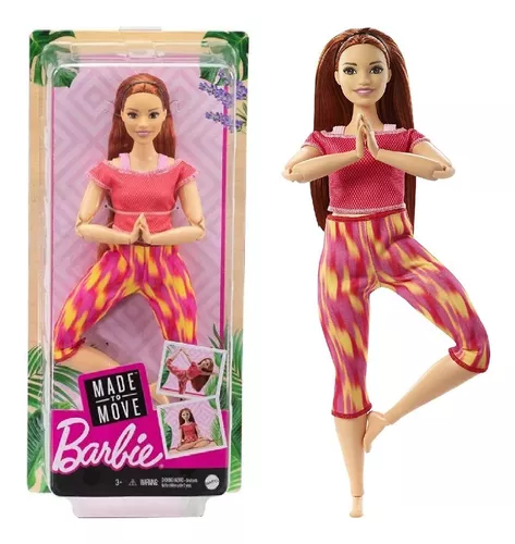 Boneca Barbie articulada com top e calções pretos