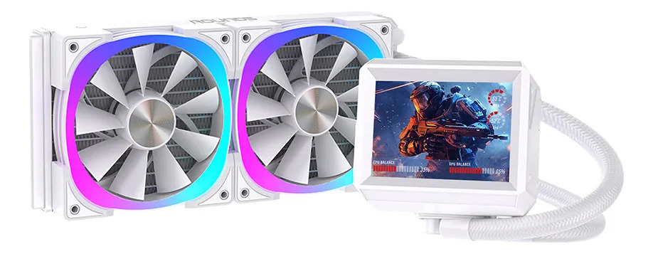 Water Cooler Round5 Notus Branco ARGB Display LCD 240mm
