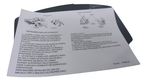 Adesivo Tampa Porta Malas Belina Corcel2 / Uso Do Macaco