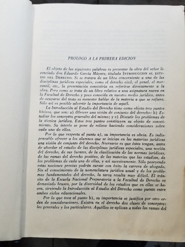 A0 Introducción Al Estudio Del Derecho 35.a Ed García Maynez (Usado)