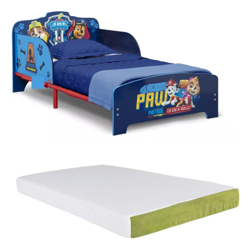 Cama Infantil De Madera Con Colchon Paw Patrol 