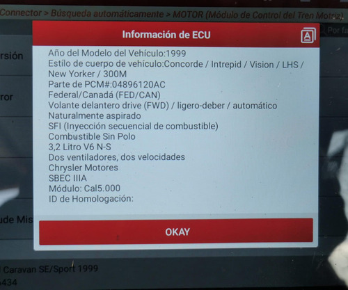 Computadora De Motor Concorde Intrepid Vision 1999 3.2l (Usado)