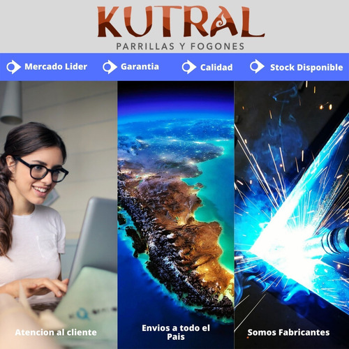 Parrilla Portátil Pucara Kutral Con Fogonero / Base / Ruedas